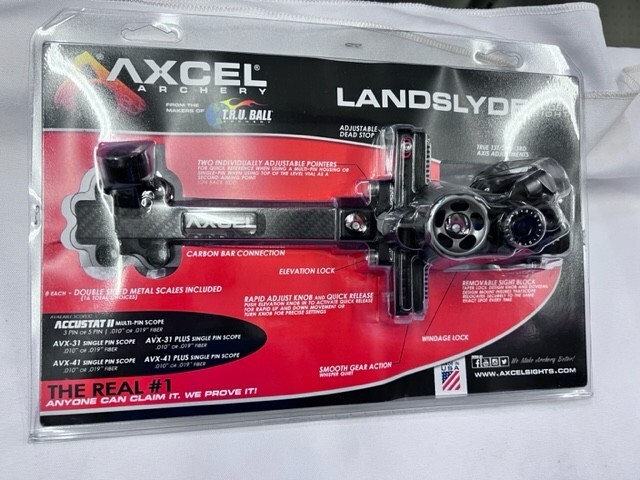 Axcel – LANDSLYDE – Carbon Pro Slider Sight w/AccuStat II Scope – 2 Pins – .019