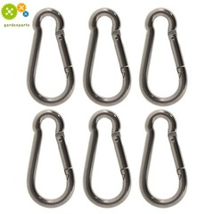 Set Of 6 304 Stainless Steel Spring Snap Hook Carabiner Clip 264Lbs