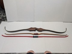 Traditional Takedown Recurve Bow lot 50in 20lb Wooden Riser Extra Limbs Vintage