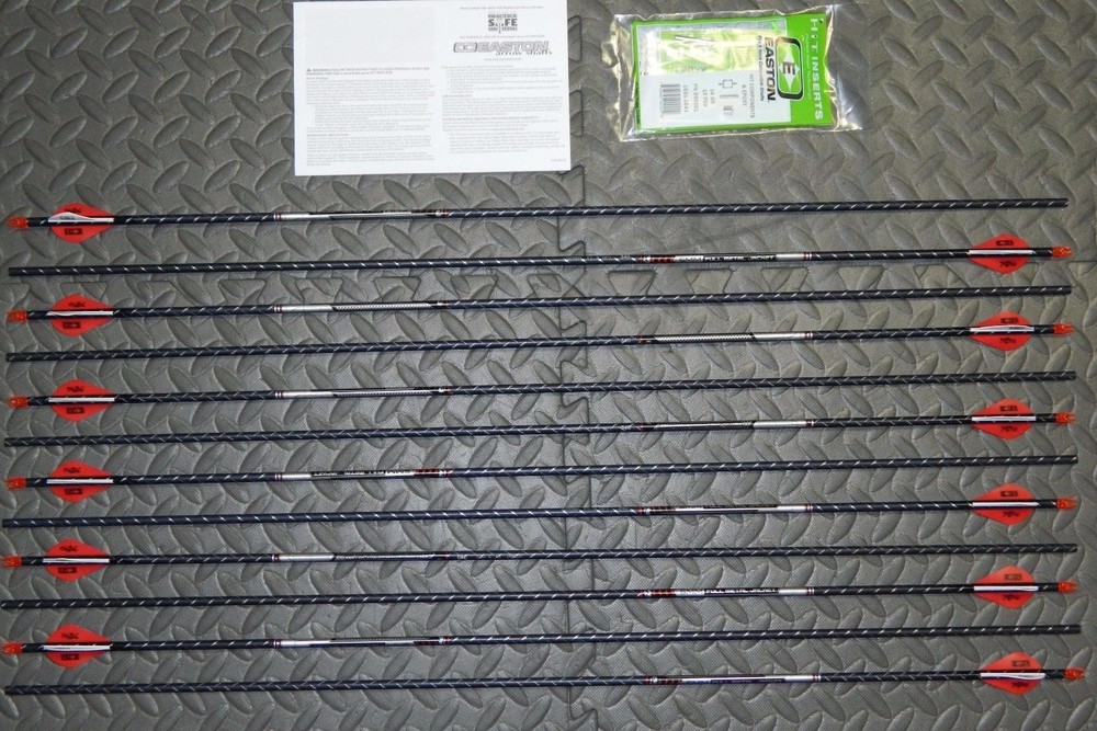 New 12 Easton FMJ 340 Spine 5MM Arrows-Full Metal Jacket- 11.3 GPI-Cut/Insert Av