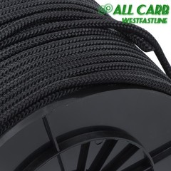1/4in×500ft Nylon Solid Braid Rope High UV Abrasion Resistance Industrial Black