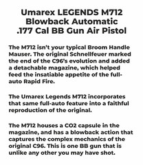 Umarex Legends M712 Blowback Broom Handle .177 Caliber Full Auto BB Air Pistol