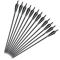 12Pcs 20″ Archery Carbon Crossbow Bolts Half Moon Nock OD 8.8mm Arrows Hunting