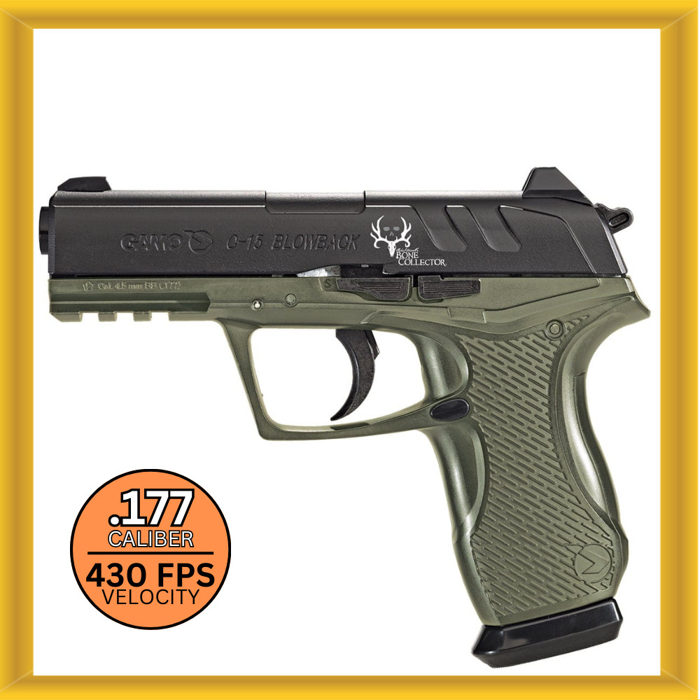 Gamo C-15 Bone Collector .177 Caliber 430 FPS CO2 Powered BB/Pellet Pistol