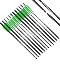Elong 12PCS 28″ Arrows for Compound Bows,Carbon Hunting Arrows for Archery Spine