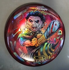 🎃 LEATHER FACE 🎃 Discraft Halloween BuZzz 🎃 FULL FOIL Glo 175_176 🎃 New 9/10
