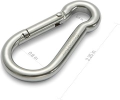 Stainless Steel Carabiner Clip Spring Snap Hook for Outdoor Camping Gear
