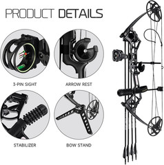 Compound Bow and Archery Sets – Right Hand Archery Compound Bows 0-70 Lbs Draw W