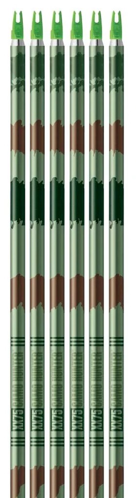 Easton XX75 Camo Hunter Aluminum Arrow Shafts w/ Nocks and Inserts 1 Dozen