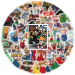 62Pcs Eddsworld Anime Game Stickers Pack, Manga Poster Cartoon Vinyl Waterproof