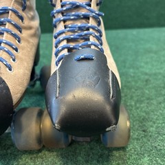 BTFL Tony Pro Suede Roller Skates Ladies Size 10 US Gray Taupe Leather Free Ship