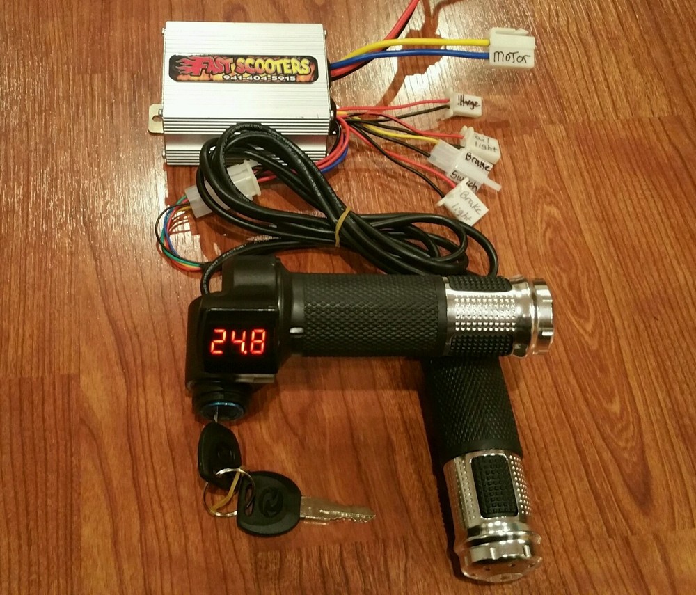 24V – 500 Watt Controller and Digital throttle (Brushed Motor) Ebike Scooter