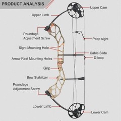 Archery Compound Bow Set Right Hand 19-70LB Adjustable 320 FPS Hunting Arrows