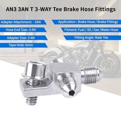 Stainless Steel AN3-3AN Male Brake Hose End Tee Block with screw 1/4-20 unf