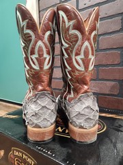 Dan Post Men’s Gray Pirarucu Riggs Western Boots US Size 10.5EW