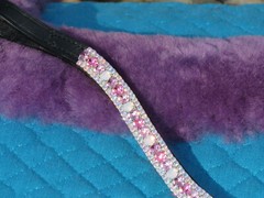 FSS SHIMMER ROSE BABY PINK LILAC OPAL CRYSTAL Bling Rhinestone V Curve Browband