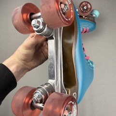 Riedell Womens Outdoor Roller Skates Quad Orbit Size 7 Lagoon Multi Blue Pink