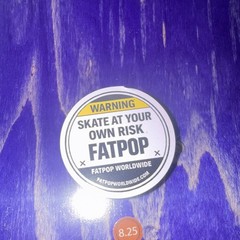 FATPOP 8.25 Skateboard Deck Black/Yellow FATPOP Logo Graphic