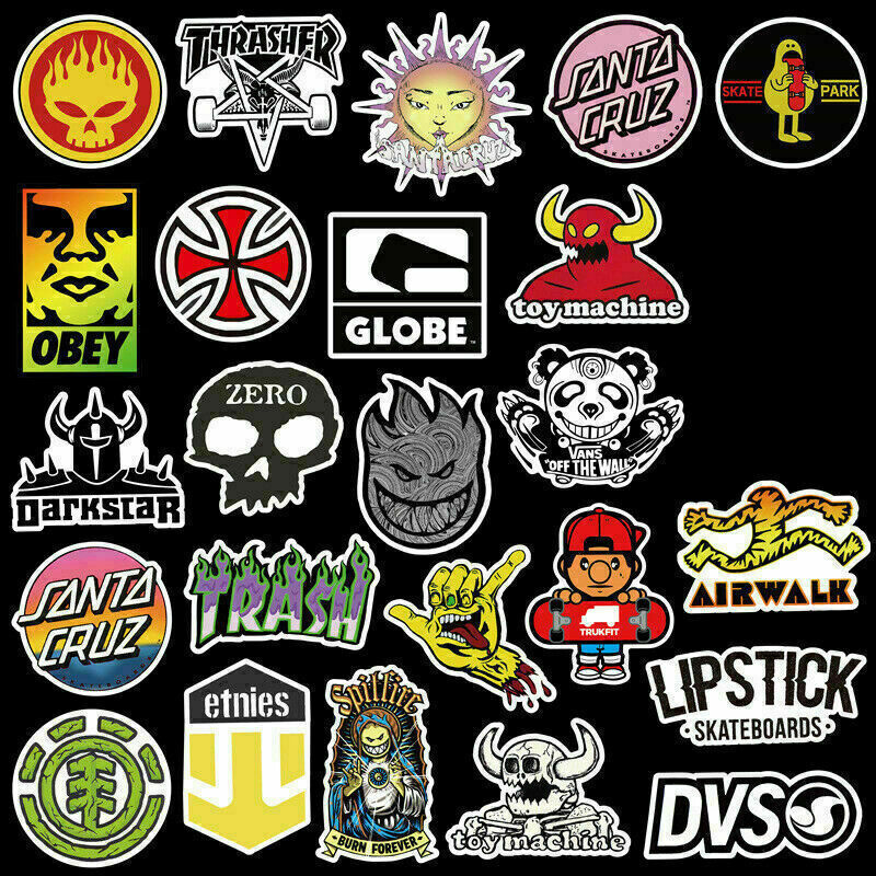 100 Skateboard Stickers Pack Lot Bomb Luggage Laptop Graffiti Tide Brand Decals