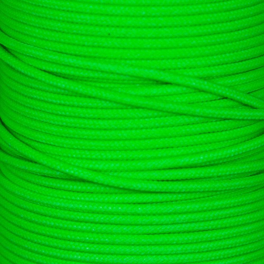 1′, 3′, 5′, 10′, 25′, 50′, 100′ Flo Green D Loop BCY # 24 Rope Material