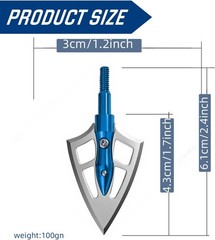 12pcs Mars Broadheads 100Grain Archery Arrowheads Hunting Sharp Razor Blades