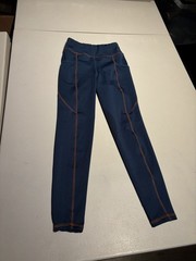 Dover Breeches Girls Small Blue Knee Horse Riding Sport Pants Polyester 20×22