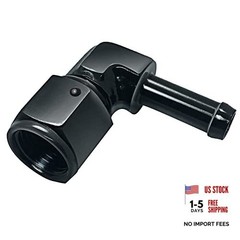 6AN Female to 5/16 Barb 90 Degree Elbow Swivel 6AN to 5/16 Black-90 Deg