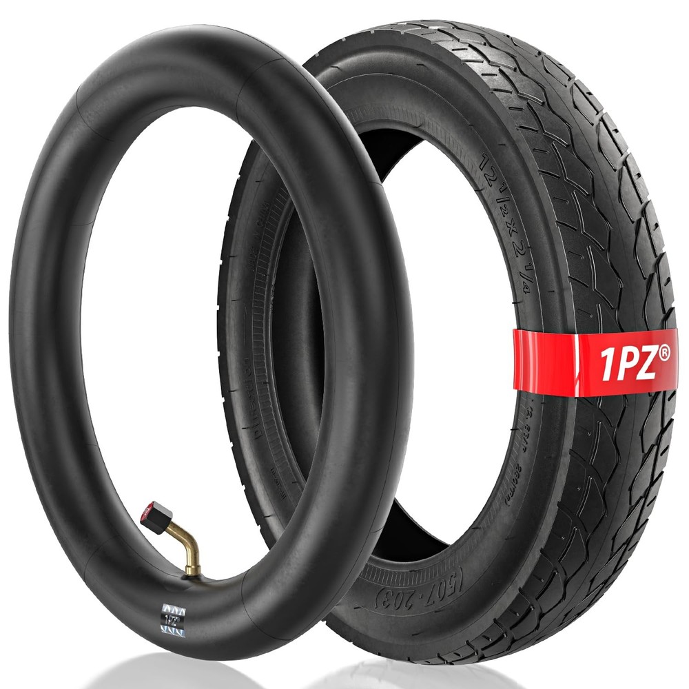 1PZ ER5T02 Heavy Duty 12.5×2.25 121/2 x21/4 Tire & Inner Tube Set with Angled…