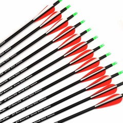 12PCS 28-inch Carbon Arrows SP500 Archery Hunting For Compound & Recurve Bow
