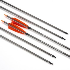 Archery Carbon Arrows Spine400 with Feather Set for Recurve/Compound Bow Hunting