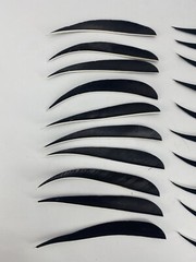 100 PACK TrueFlight 5″ Inch Archery Feathers Right Wing Parabolic Cut Black NEW
