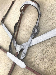 Bling! Western Saddle Horse Silver Glitter Bridle + Breast Collar + Wither Strap