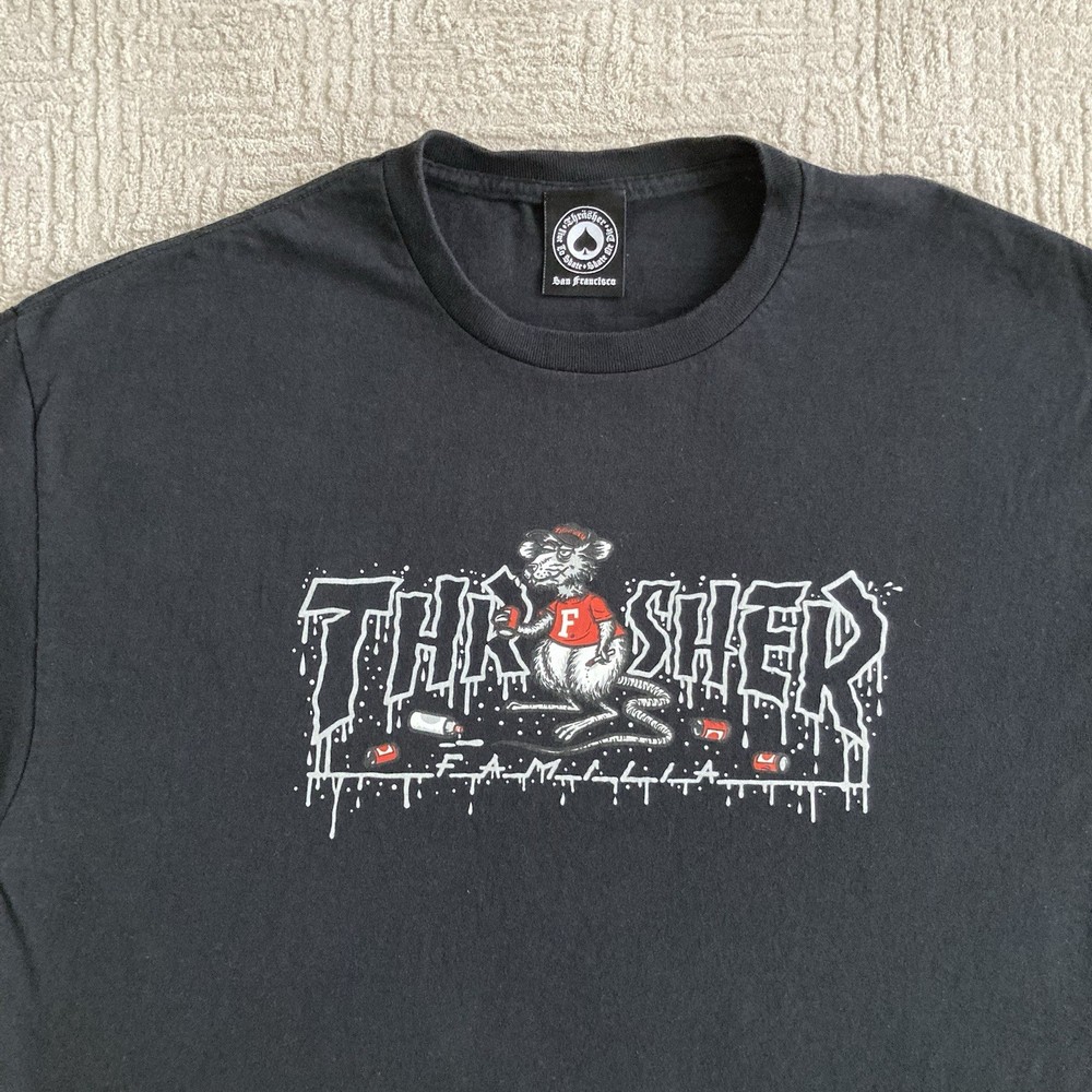 Familia Skateshop x Thrasher T-Shirt Men’s XL Skate Rats Todd Bratrud Skateboard
