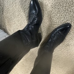 Dan Post Black Leather Western Cowboy Boots Pull-On Pointed Toe