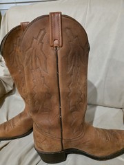 Vintage Dan Post Marlboro Men’s Cowboy Boots Brown Leather Western Size 8.5 D