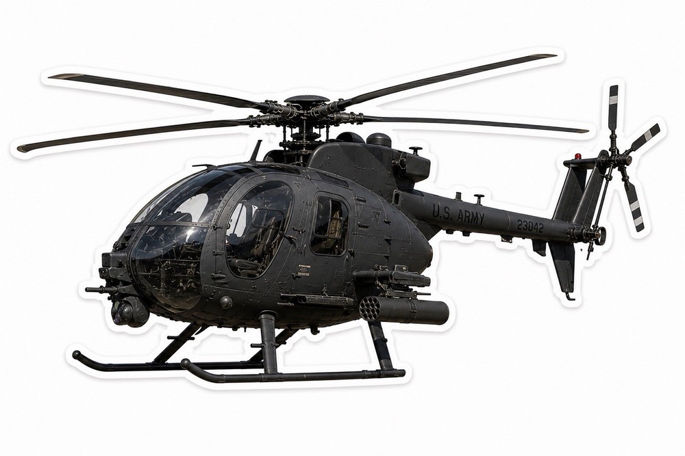 Little Bird Attack Helicopter Die Cut Sticker | Aviation Vinyl Decal Military
