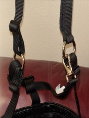Barn and Stable adjustable Black Nylon/Rubber Horse Pony Yearling Grazing Muzzle