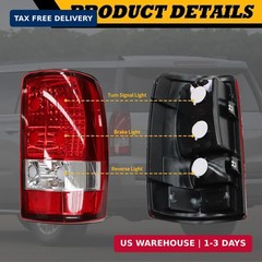 Tail Light W/O Bulbs Compatible with 2000-2006 Suburban 1500 2500 Tahoe Yukon Re