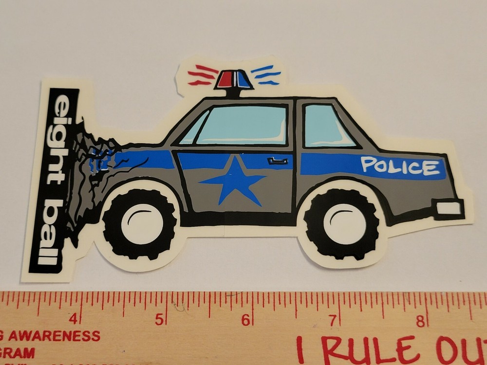 VTG 90’s 8 EIGHT BALL COP DANNY WAY JORDAN RICHTER NOS SKATEBOARD DECK STICKER !