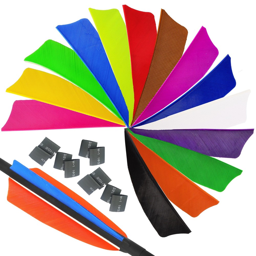 AMEYXGS 50Pcs Arrow Feathers 3″ 4″ 5″ Turkey Feather Fletching Vanes Rignt Wi…