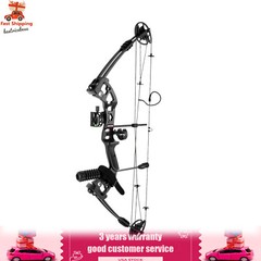 Compound Bow Kit with 12 Arrows Right Hand Archery Hunting Set Black 30-55lbs