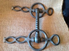 Antique iron twisted driving horse bit, 100+ years old, good condition