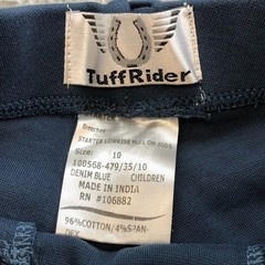 TuffRiders Starter Pull On Breeches Jodhpurs Unisex Kids 10 Blue Plum Equestrian