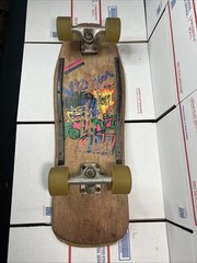 Vintage 80’s Vision Johnee Kop, Power Brah! Wood Skateboard / INVADER trucks