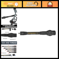 Archery Bow Stabilizer 3K Carbon Fiber 6-15″ Rods, Damping System & Weights Kit