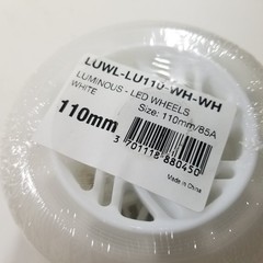Luminous WHITE 110mm 85A LED Light Up Inline Skates Wheels (3 Pack)