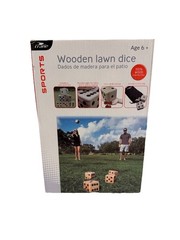 Crane Sports Wooden Lawn 3.5” Dice (6) w/ Bag Dice Game Yard Outdoor Large Roll
