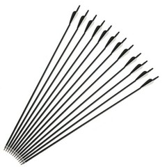 12Pcs Archery 30″ Fiberglass Arrows Spine 500 OD 8mm For Compound Recurve Bow