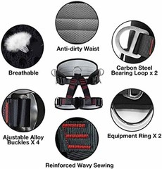 Thicken Professional Safety Belt with Magnesium Alloy Connection Ring – Tree …