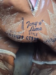 Mens Tony Lama Brown Genuine Ostrich Skin Western Cowboy Boots
